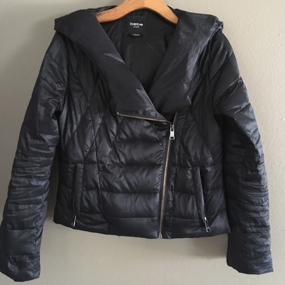 Black Puffer Coat BEBE Small - Picture 1 of 4